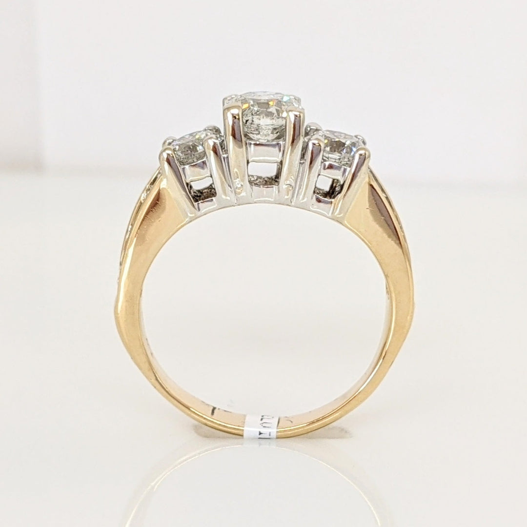 14K 1.87 CARAT TOTAL WEIGHT I2 H DIAMOND ROUND (9) ESTATE TRINITY RING 4.8 GRAMS