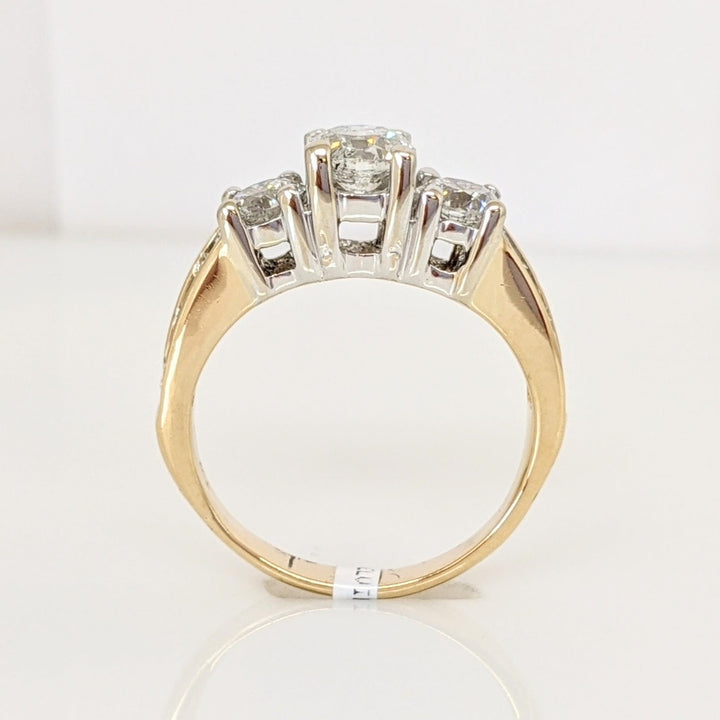 14K 1.87 CARAT TOTAL WEIGHT I2 H DIAMOND ROUND (9) ESTATE TRINITY RING 4.8 GRAMS