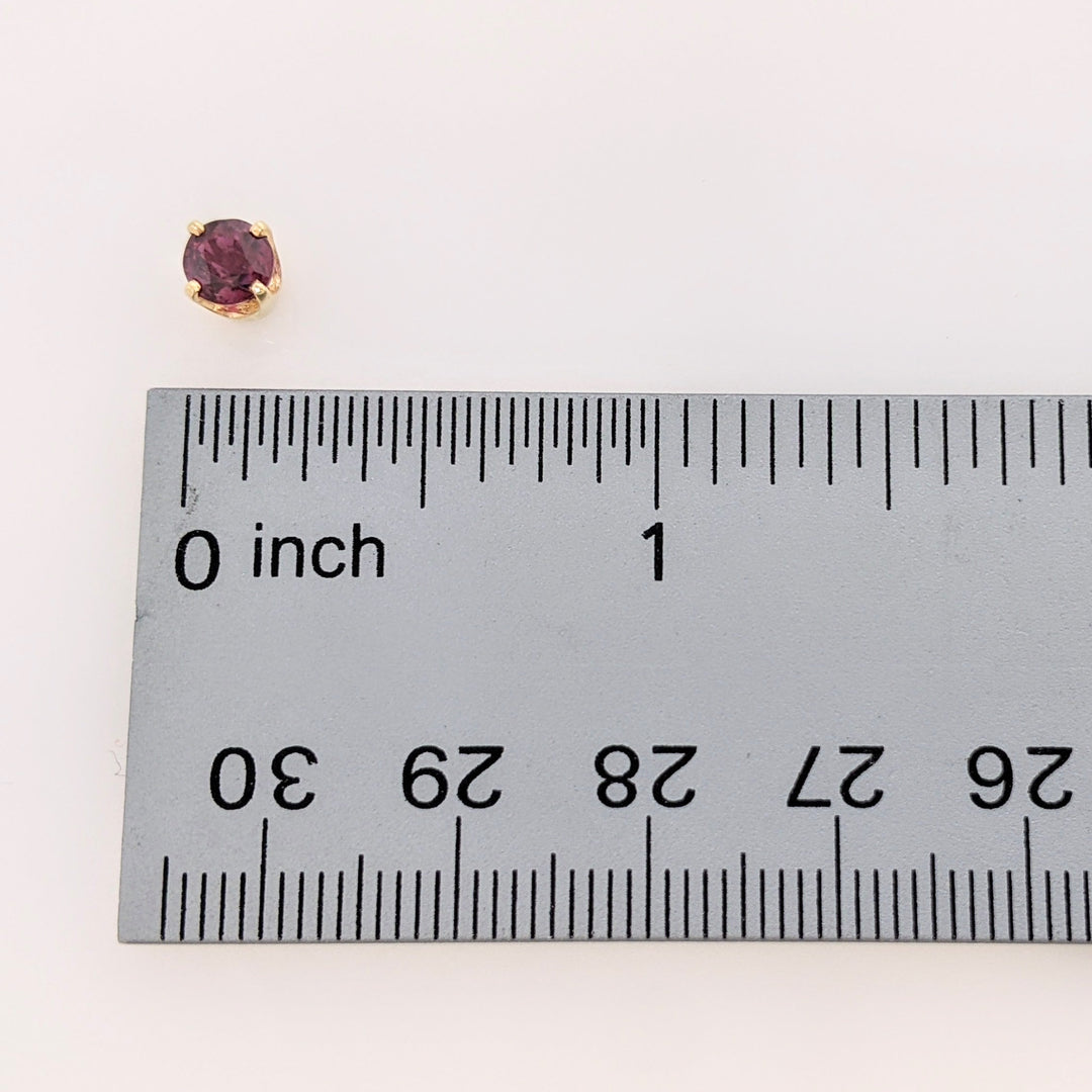 14K RUBY "AA" ROUND 5MM ESTATE STUD EARRINGS 1.6 GRAMS