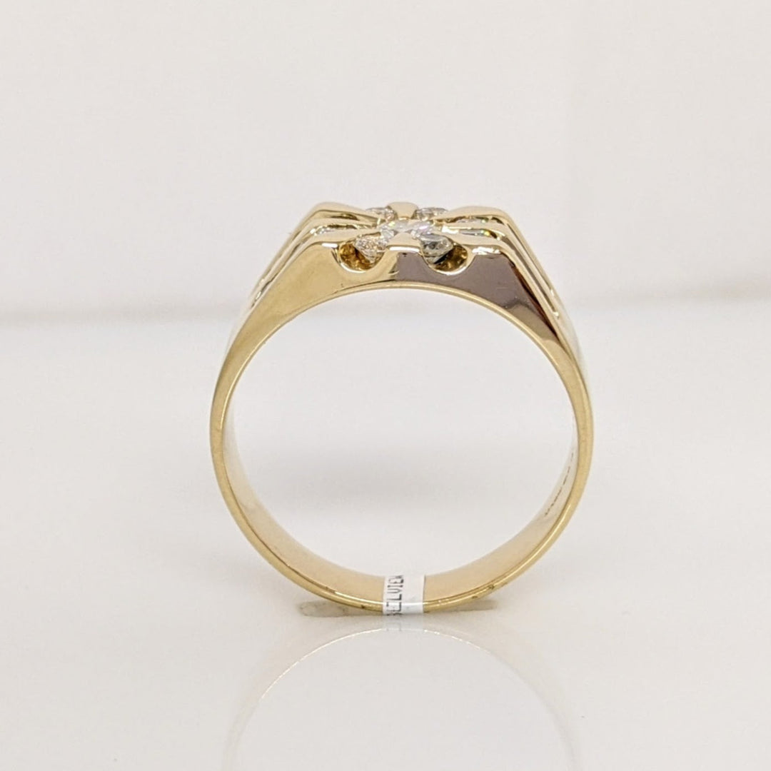 14K 1.02 CARAT TOTAL WEIGHT SI1-SI2 H DIAMOND ROUND (17) CHANNEL CLUSTER ESTATE RING 8.9 GRAMS