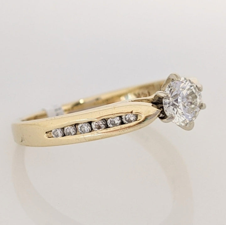 14K .41 CARAT TOTAL SI1 I DIAMOND ROUND (13) PRONG/ CHANNEL SET ESTATE RING 3.1 GRAMS