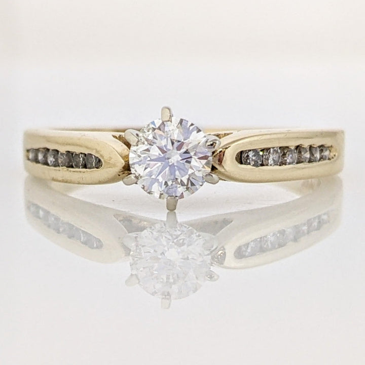 14K .41 CARAT TOTAL SI1 I DIAMOND ROUND (13) PRONG/ CHANNEL SET ESTATE RING 3.1 GRAMS