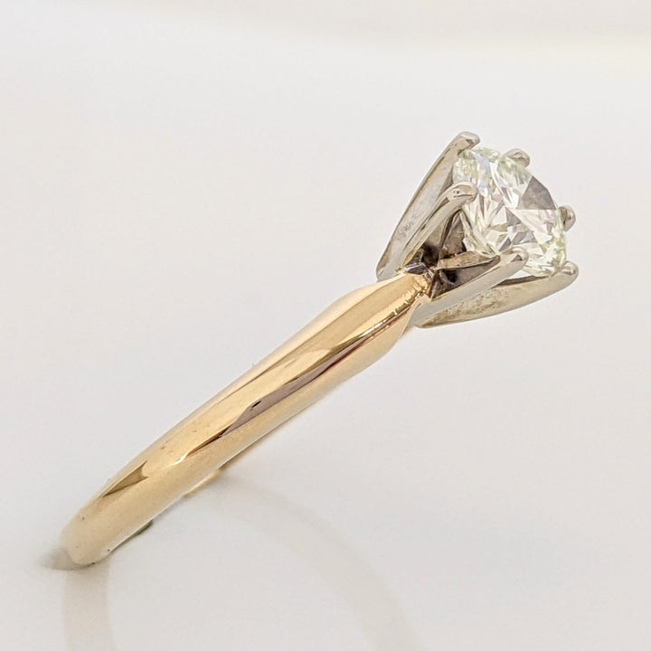 14K .76 CARAT TOTAL VS1 G DIAMOND ROUND ESTATE SOLITAIRE RING 3.1 GRAMS