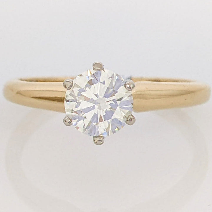 14K .76 CARAT TOTAL VS1 G DIAMOND ROUND ESTATE SOLITAIRE RING 3.1 GRAMS