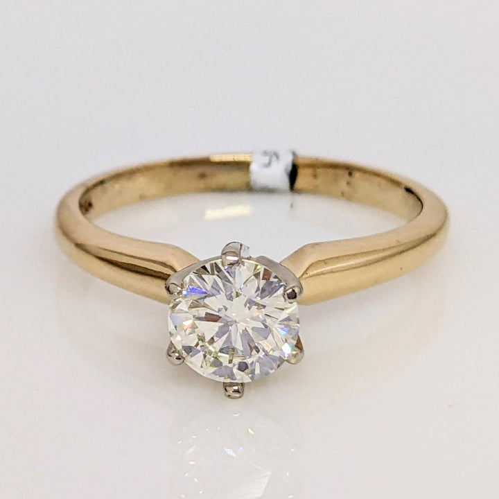 14K .76 CARAT TOTAL VS1 G DIAMOND ROUND ESTATE SOLITAIRE RING 3.1 GRAMS