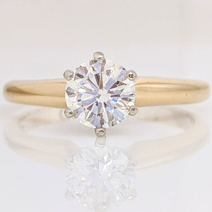 14K .76 CARAT TOTAL VS1 G DIAMOND ROUND ESTATE SOLITAIRE RING 3.1 GRAMS