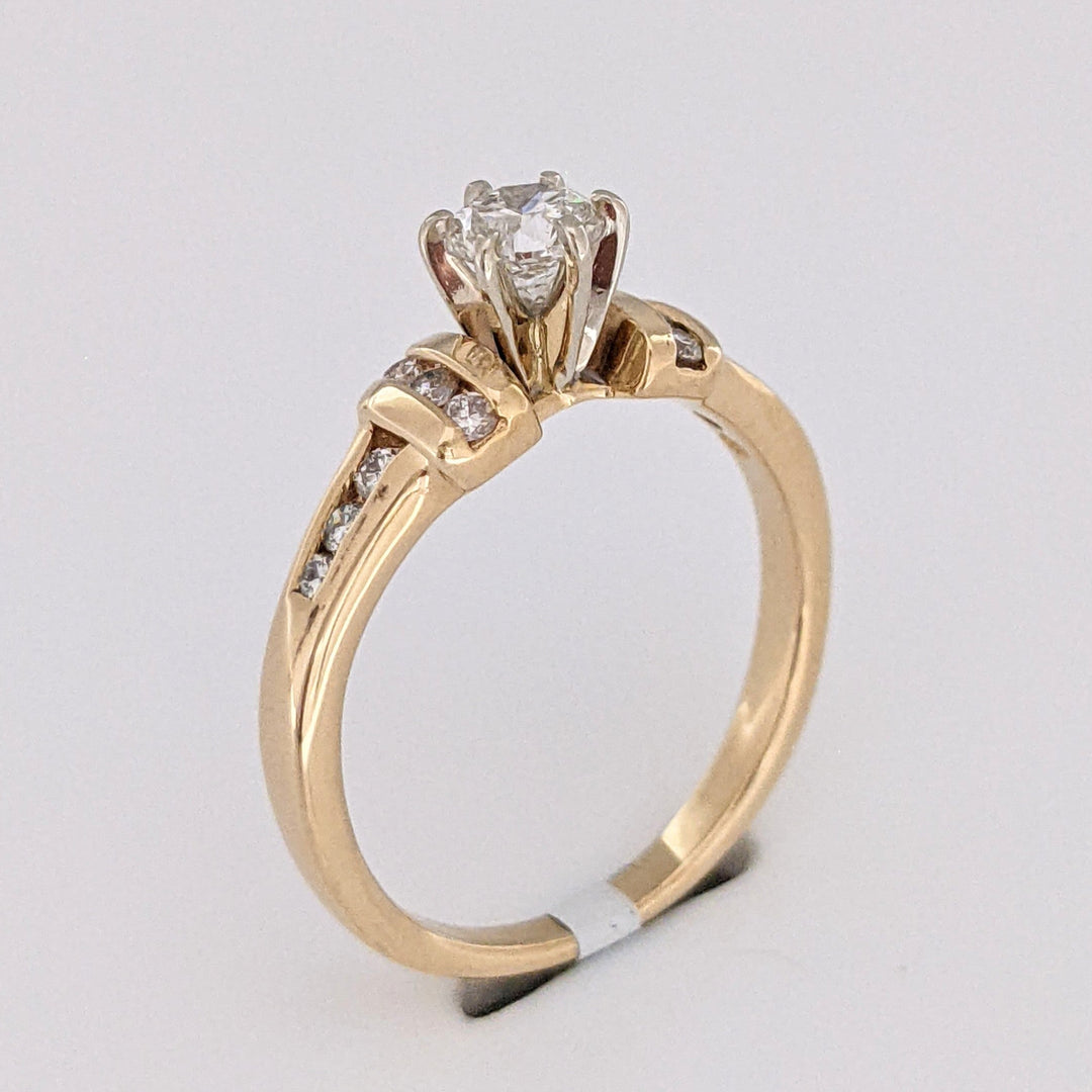 14K .60 CARAT TOTAL WEIGHT SI J DIAMOND ROUND (13) ESTATE RING 3.3 GRAMS