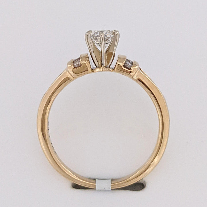 14K .60 CARAT TOTAL WEIGHT SI J DIAMOND ROUND (13) ESTATE RING 3.3 GRAMS