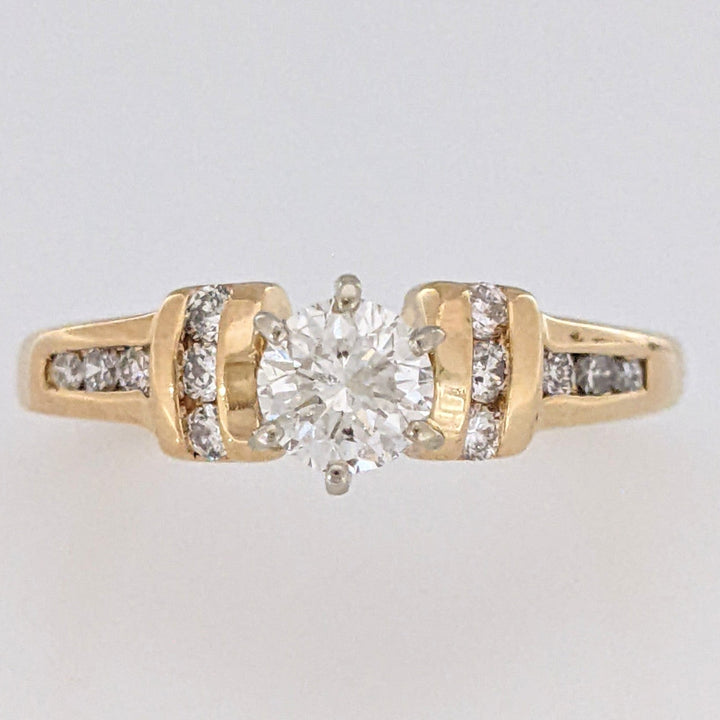 14K .60 CARAT TOTAL WEIGHT SI J DIAMOND ROUND (13) ESTATE RING 3.3 GRAMS