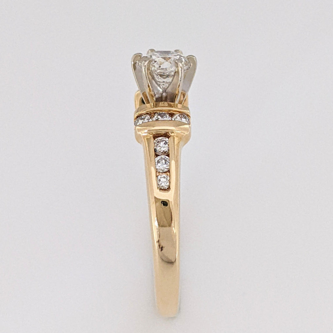 14K .60 CARAT TOTAL WEIGHT SI J DIAMOND ROUND (13) ESTATE RING 3.3 GRAMS