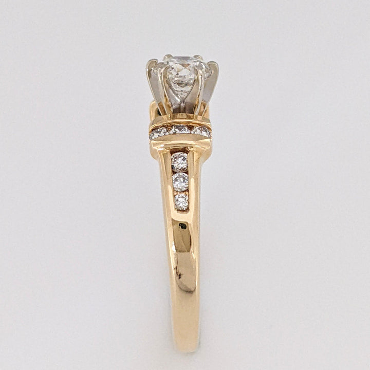 14K .60 CARAT TOTAL WEIGHT SI J DIAMOND ROUND (13) ESTATE RING 3.3 GRAMS