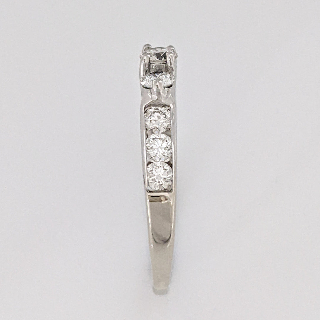 14K WHITE .75 CARAT TOTAL WEIGHT SI1 I DIAMOND ROUND (9) ESTATE TRINITY RING 2.5 GRAMS