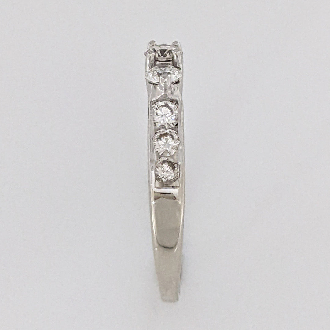 14K WHITE .75 CARAT TOTAL WEIGHT SI1 I DIAMOND ROUND (9) ESTATE TRINITY RING 2.5 GRAMS