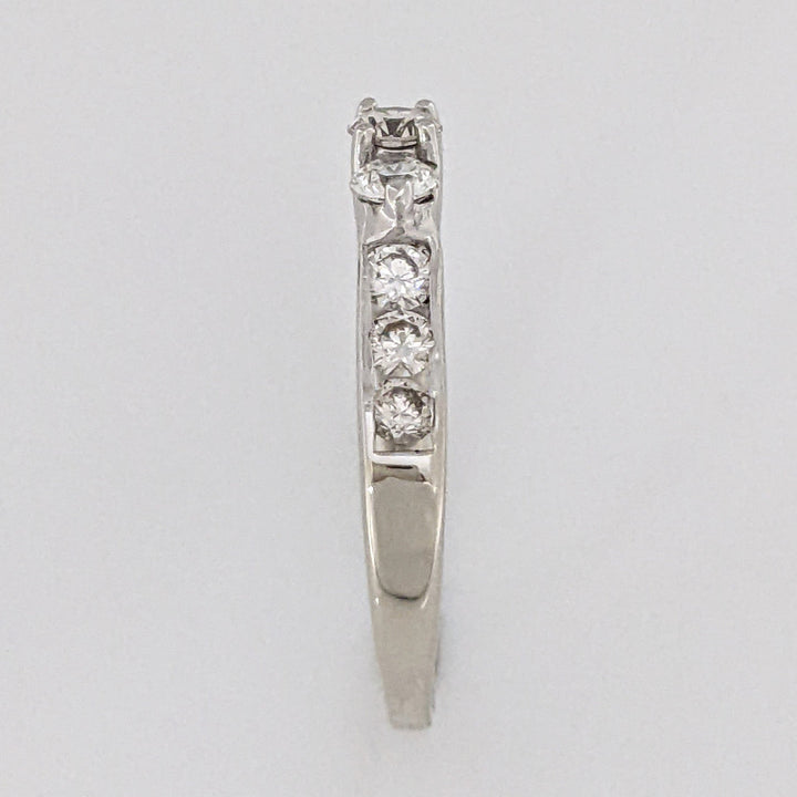 14K WHITE .75 CARAT TOTAL WEIGHT SI1 I DIAMOND ROUND (9) ESTATE TRINITY RING 2.5 GRAMS