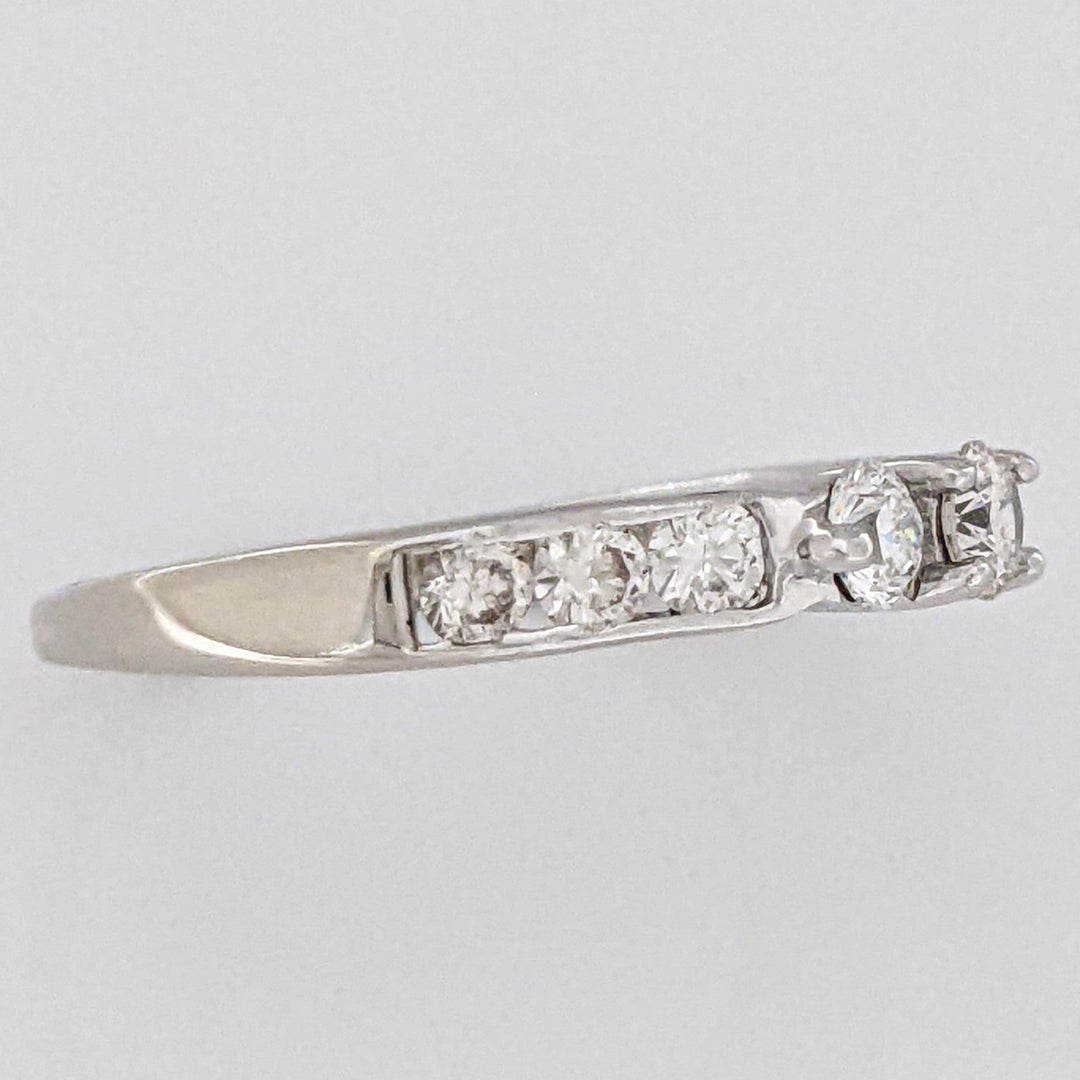 14K WHITE .75 CARAT TOTAL WEIGHT SI1 I DIAMOND ROUND (9) ESTATE TRINITY RING 2.5 GRAMS