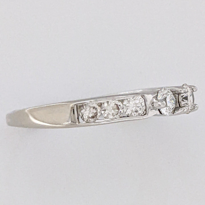 14K WHITE .75 CARAT TOTAL WEIGHT SI1 I DIAMOND ROUND (9) ESTATE TRINITY RING 2.5 GRAMS