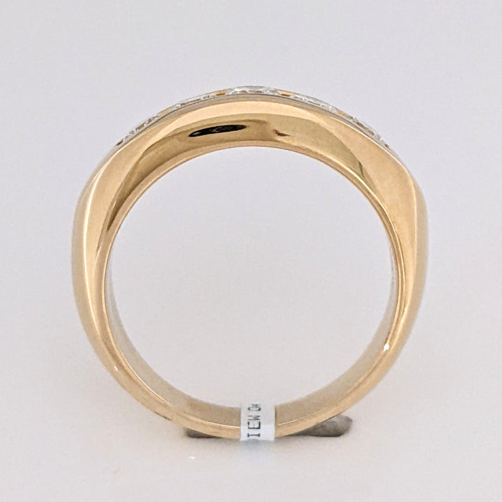 14K .94 CARAT TOTAL WEIGHT SI2 H DIAMOND ROUND (5) ESTATE CHANNEL BAND 9.6 GRAMS
