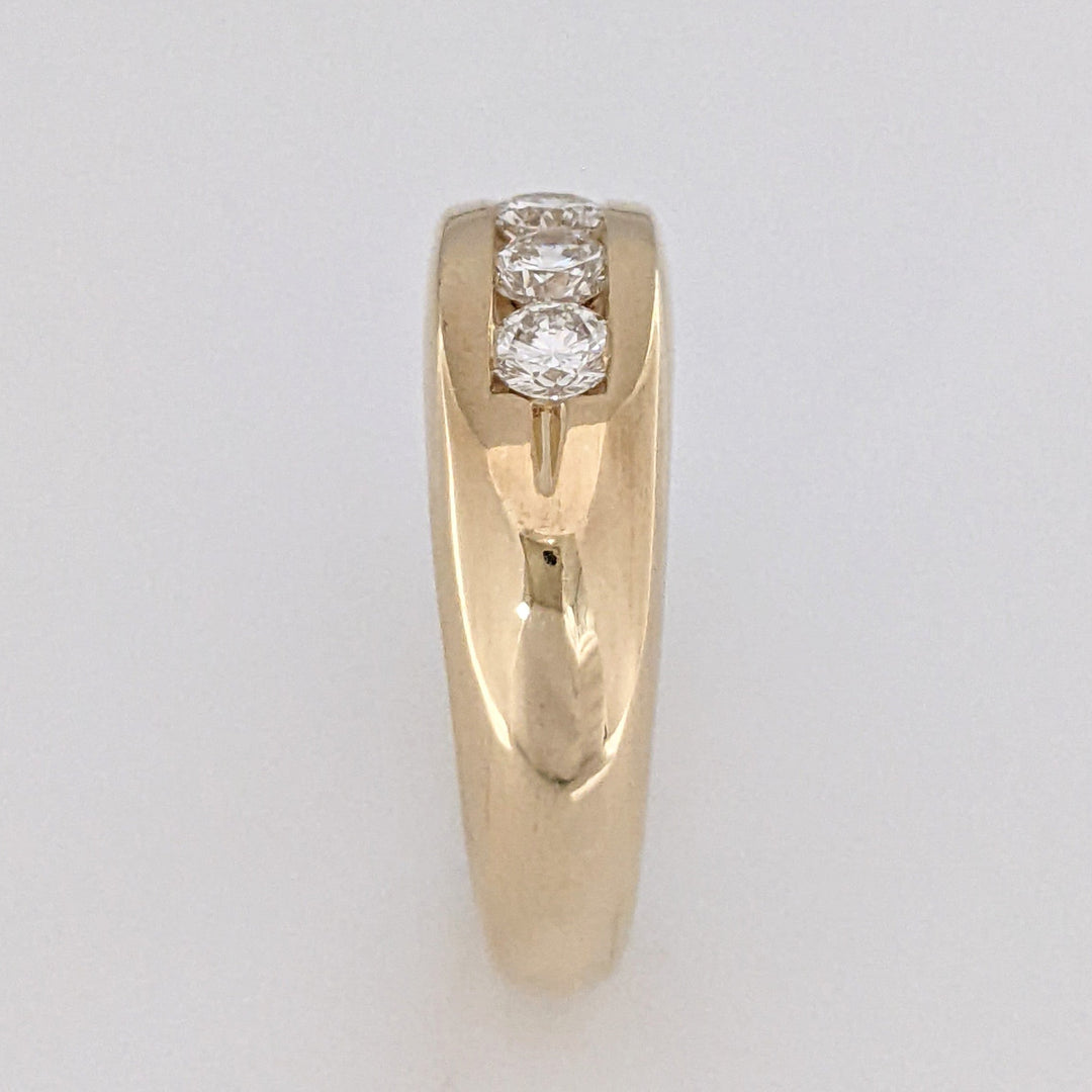 14K .94 CARAT TOTAL WEIGHT SI2 H DIAMOND ROUND (5) ESTATE CHANNEL BAND 9.6 GRAMS