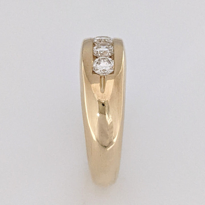 14K .94 CARAT TOTAL WEIGHT SI2 H DIAMOND ROUND (5) ESTATE CHANNEL BAND 9.6 GRAMS