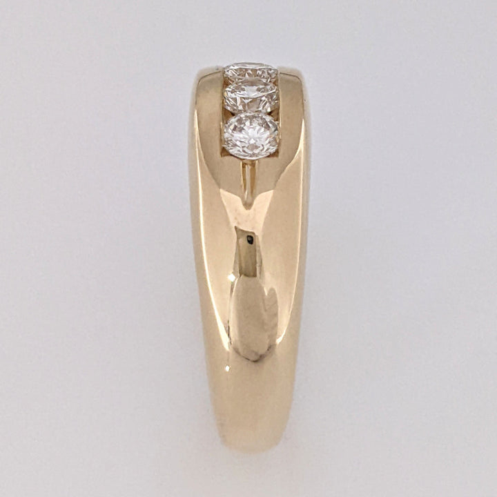 14K .94 CARAT TOTAL WEIGHT SI2 H DIAMOND ROUND (5) ESTATE CHANNEL BAND 9.6 GRAMS