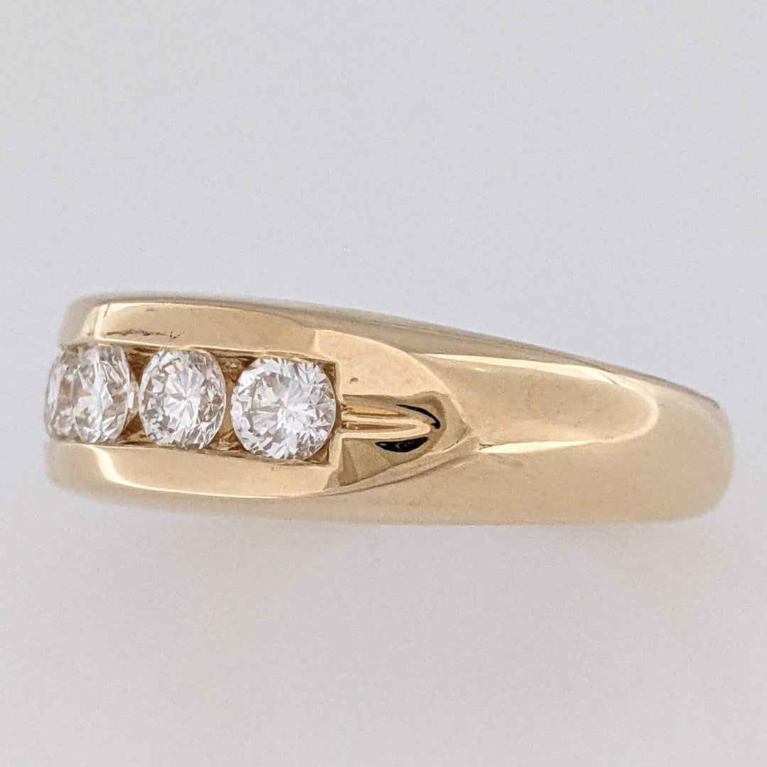 14K .94 CARAT TOTAL WEIGHT SI2 H DIAMOND ROUND (5) ESTATE CHANNEL BAND 9.6 GRAMS