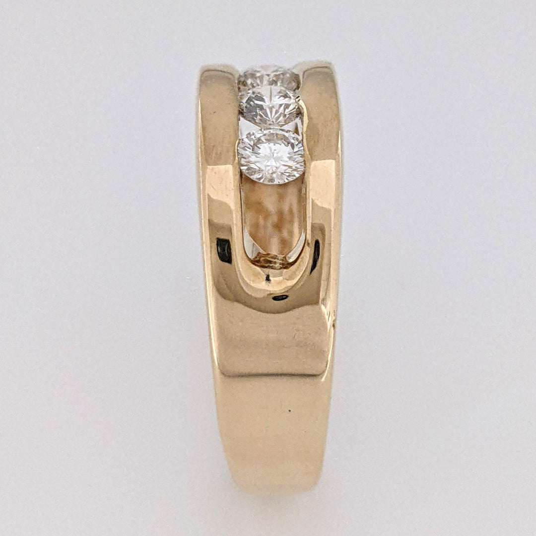 14K .60 CARAT TOTAL WEIGHT VS2 I DIAMOND ROUND (4) ESTATE CHANNEL BAND 6.5 GRAMS