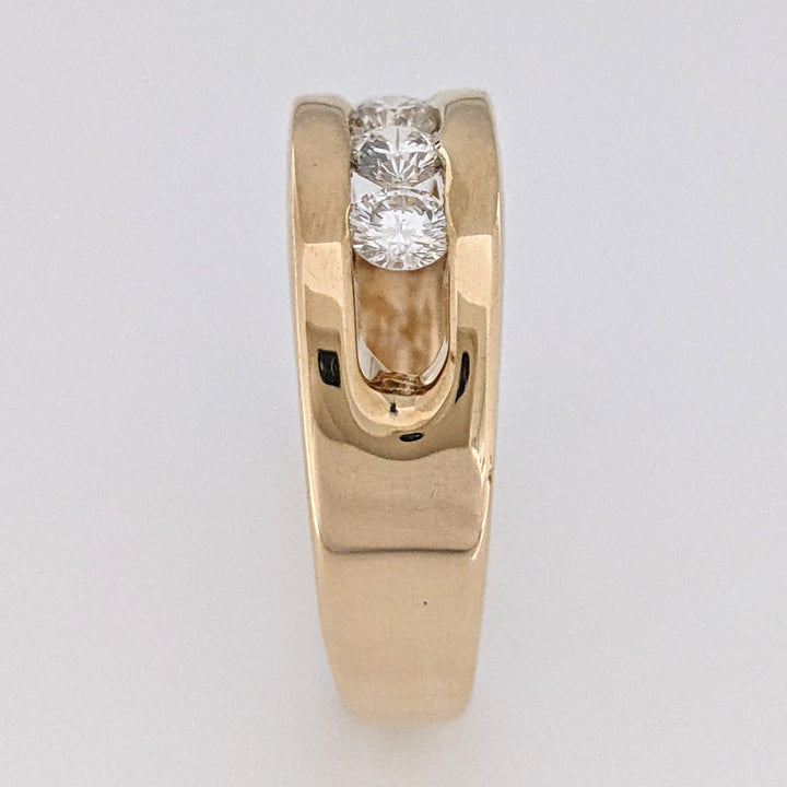 14K .60 CARAT TOTAL WEIGHT VS2 I DIAMOND ROUND (4) ESTATE CHANNEL BAND 6.5 GRAMS