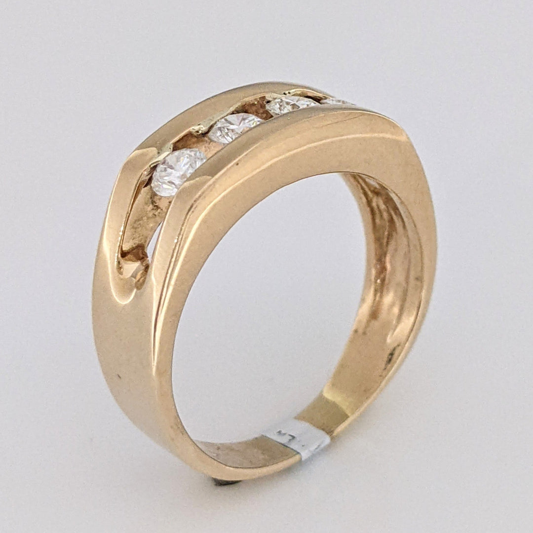 14K .60 CARAT TOTAL WEIGHT VS2 I DIAMOND ROUND (4) ESTATE CHANNEL BAND 6.5 GRAMS