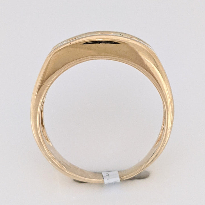 14K .60 CARAT TOTAL WEIGHT VS2 I DIAMOND ROUND (4) ESTATE CHANNEL BAND 6.5 GRAMS