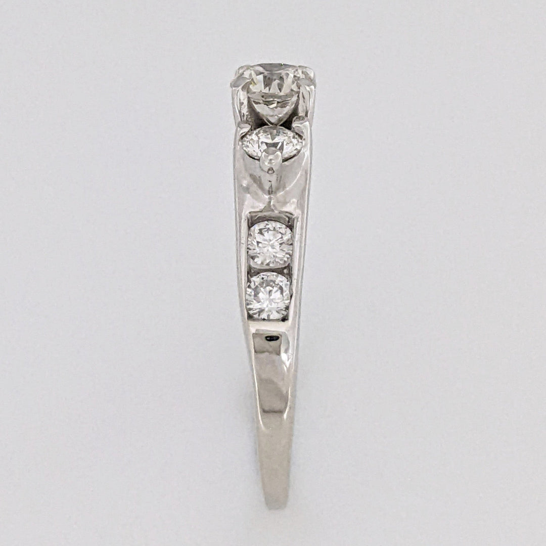 14K WHITE .1.19 CARAT TOTAL WEIGHT SI1 N (1) H (6) DIAMOND ROUND ESTATE RING 4.3 GRAMS