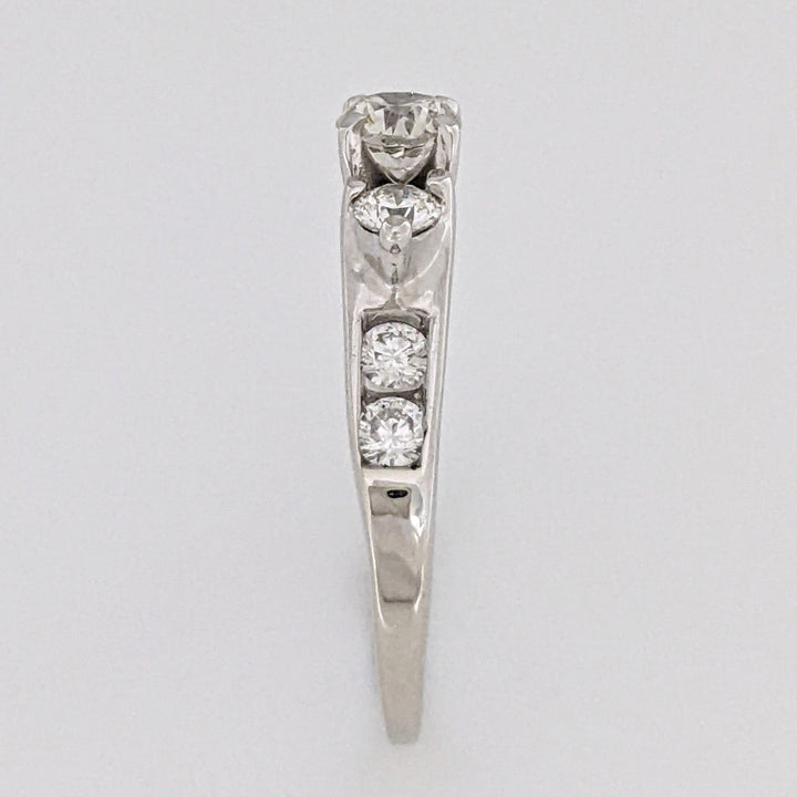 14K WHITE .1.19 CARAT TOTAL WEIGHT SI1 N (1) H (6) DIAMOND ROUND ESTATE RING 4.3 GRAMS