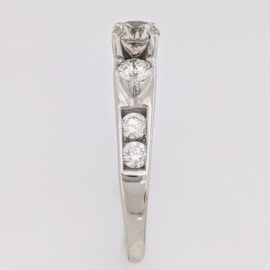 14K WHITE .1.19 CARAT TOTAL WEIGHT SI1 N (1) H (6) DIAMOND ROUND ESTATE RING 4.3 GRAMS