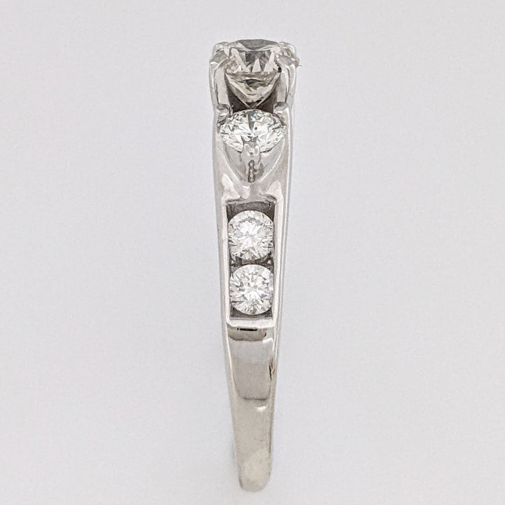 14K WHITE .1.19 CARAT TOTAL WEIGHT SI1 N (1) H (6) DIAMOND ROUND ESTATE RING 4.3 GRAMS