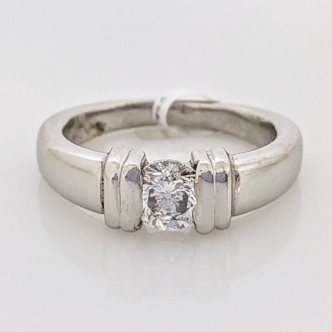 PLATINUM .65 CARAT TOTAL I1 H DIAMOND ROUND TENSION SET ESTATE RING 8.7 GRAMS