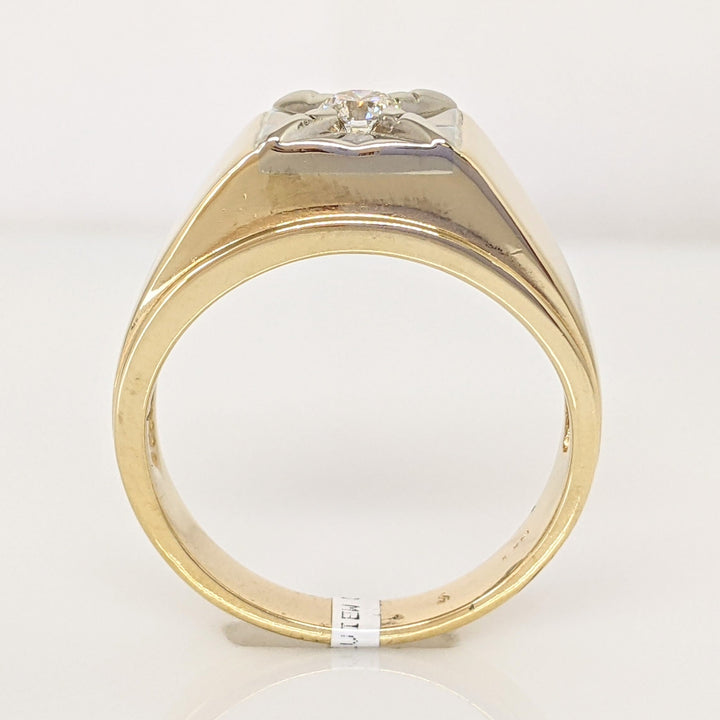 14K .17 CARAT TOTAL DIAMOND ROUND BOX HEAD ESTATE RING 9.4 GRAMS