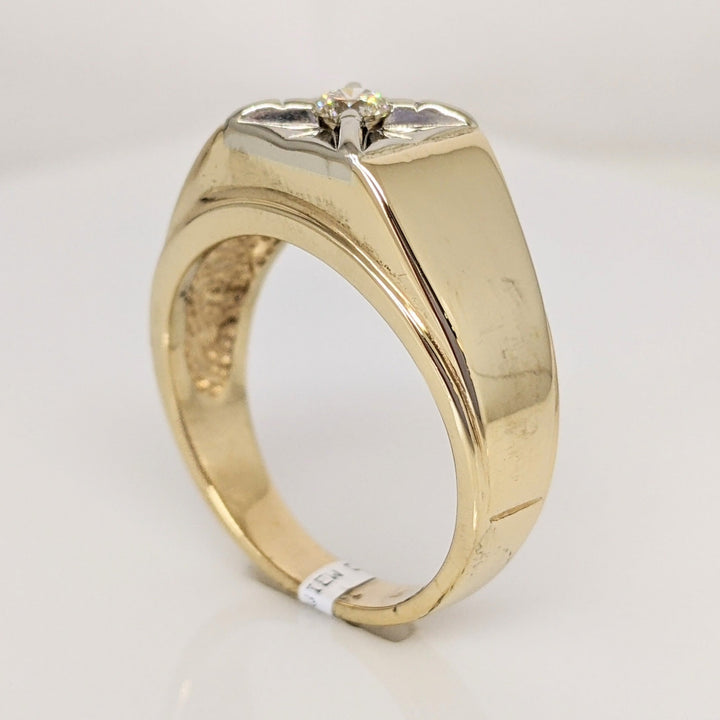 14K .17 CARAT TOTAL DIAMOND ROUND BOX HEAD ESTATE RING 9.4 GRAMS