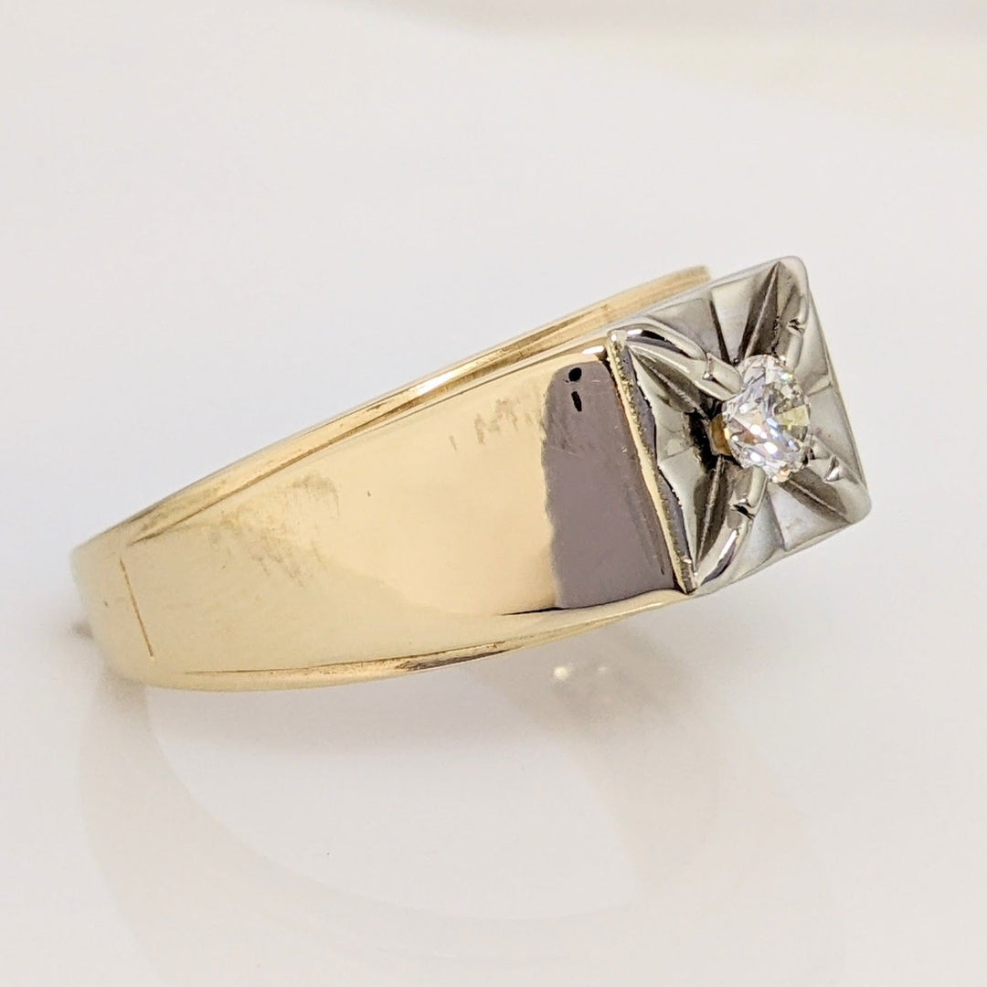 14K .17 CARAT TOTAL DIAMOND ROUND BOX HEAD ESTATE RING 9.4 GRAMS