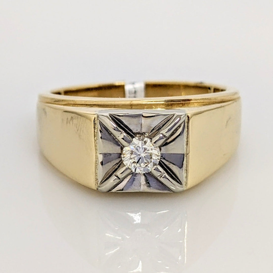 14K .17 CARAT TOTAL DIAMOND ROUND BOX HEAD ESTATE RING 9.4 GRAMS