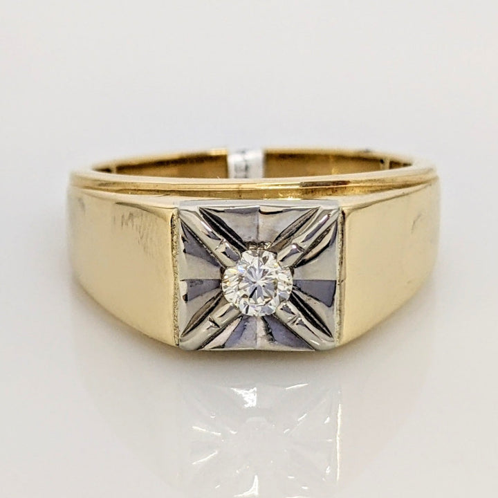 14K .17 CARAT TOTAL DIAMOND ROUND BOX HEAD ESTATE RING 9.4 GRAMS