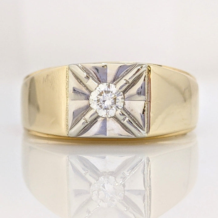 14K .17 CARAT TOTAL DIAMOND ROUND BOX HEAD ESTATE RING 9.4 GRAMS