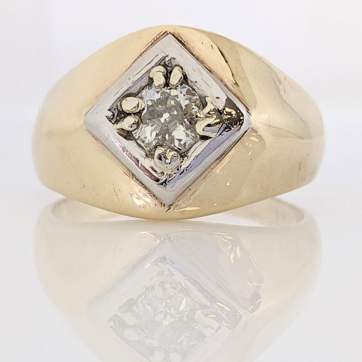 10K .61 CARAT TOTAL I1 P DIAMOND ROUND ESTATE RING 9.4 GRAMS