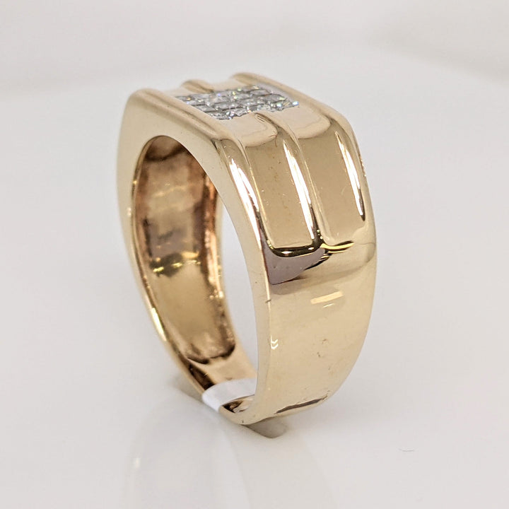 14K .64 CARAT TOTAL WEIGHT I1 G DIAMOND PRINCESS CUT (16) TENSION SET ESTATE BAND 7.0 GRAMS