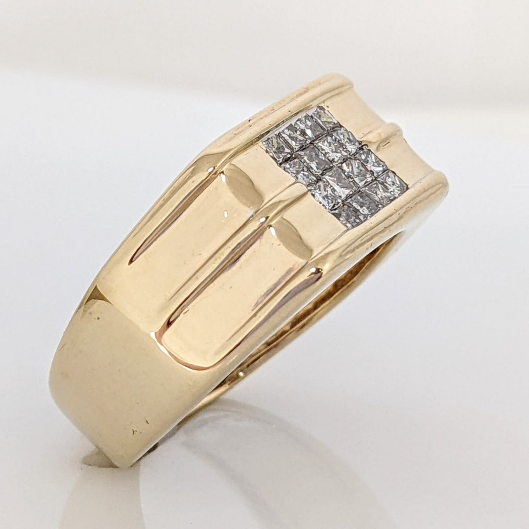 14K .64 CARAT TOTAL WEIGHT I1 G DIAMOND PRINCESS CUT (16) TENSION SET ESTATE BAND 7.0 GRAMS