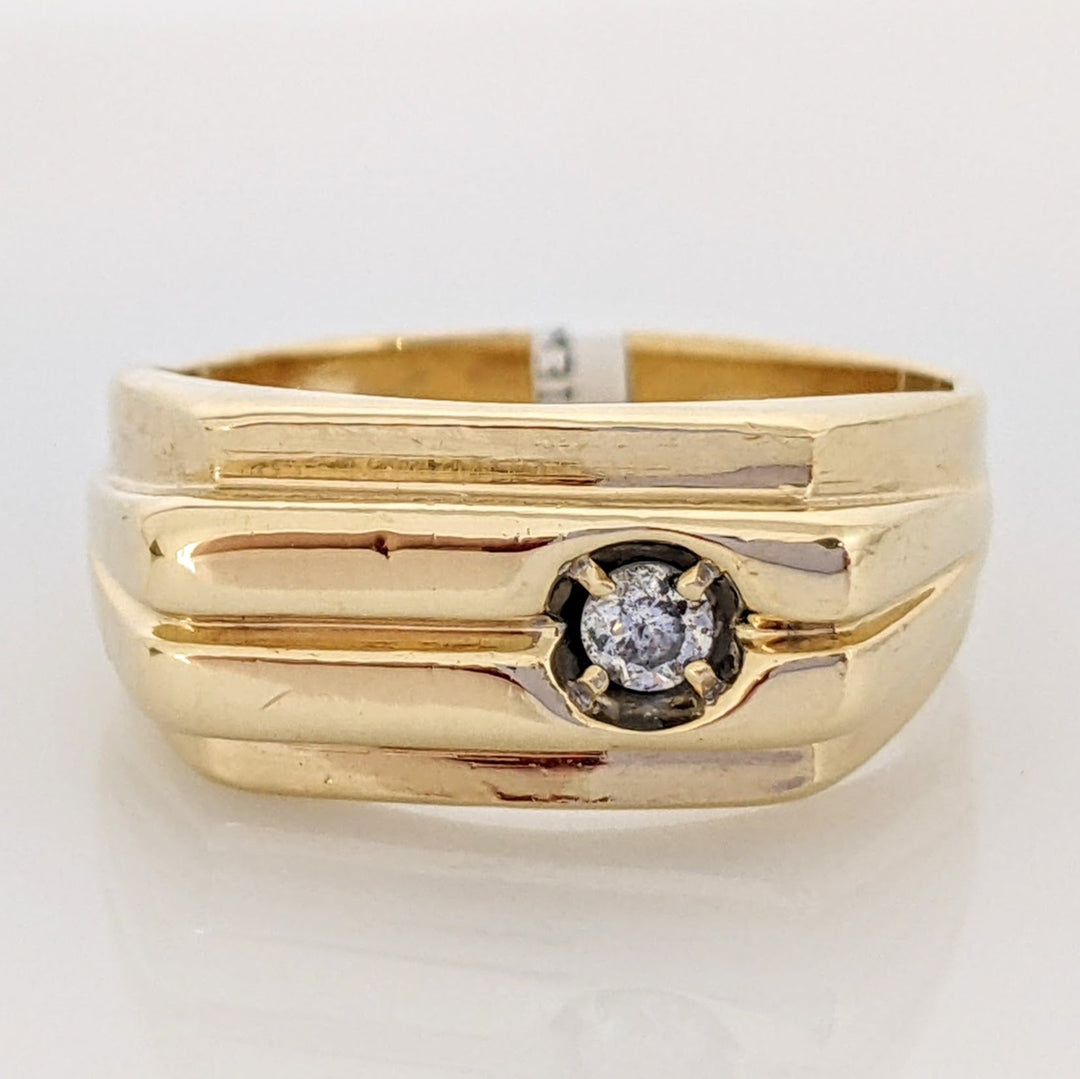 14K .10 CARAT TOTAL I1 G DIAMOND ROUND ESTATE RING 8.3 GRAMS