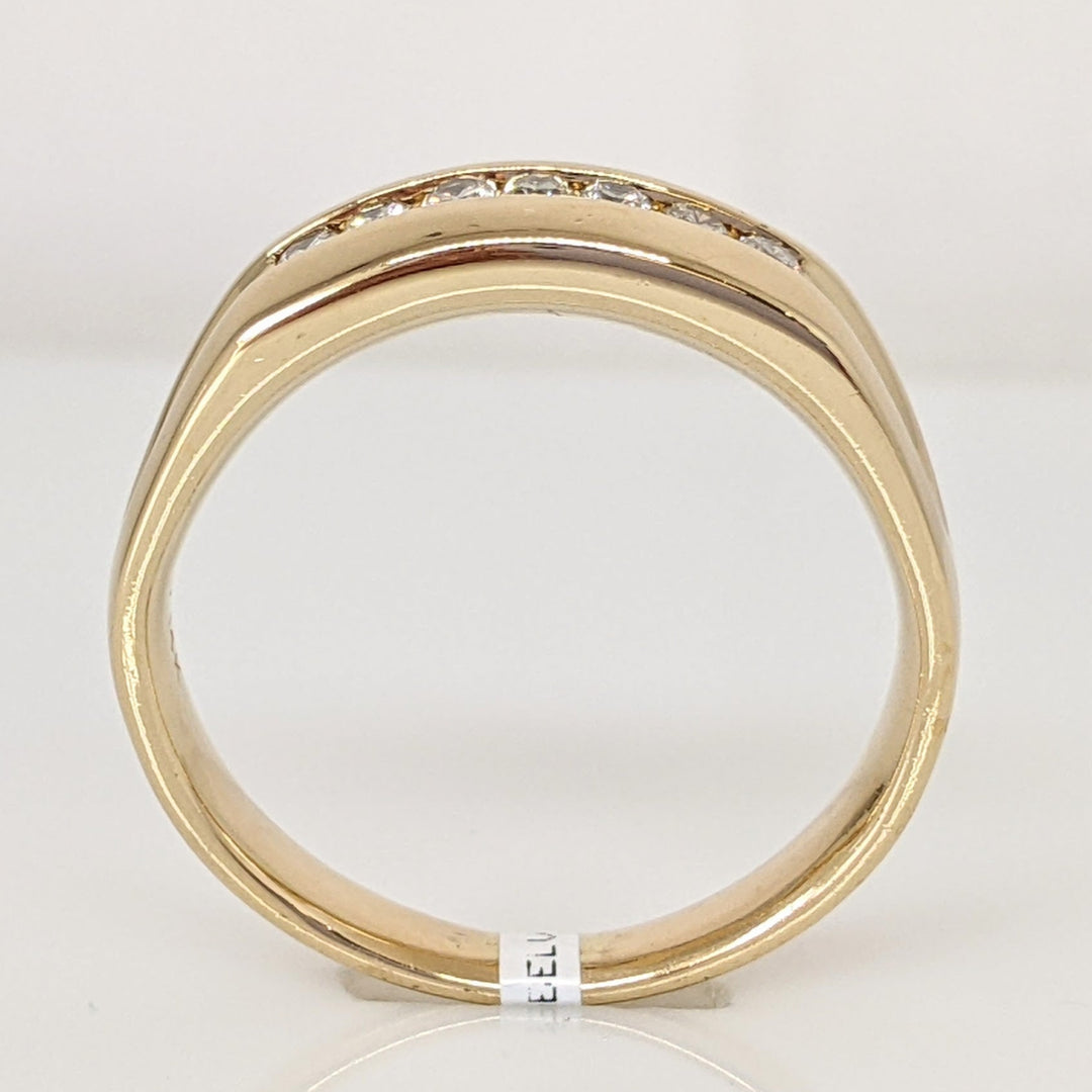 14K .25 CARAT TOTAL WEIGHT I1 I DIAMOND ROUND (7) ESTATE CHANNEL SET BAND 7.7 GRAMS
