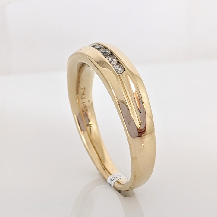 14K .25 CARAT TOTAL WEIGHT I1 I DIAMOND ROUND (7) ESTATE CHANNEL SET BAND 7.7 GRAMS