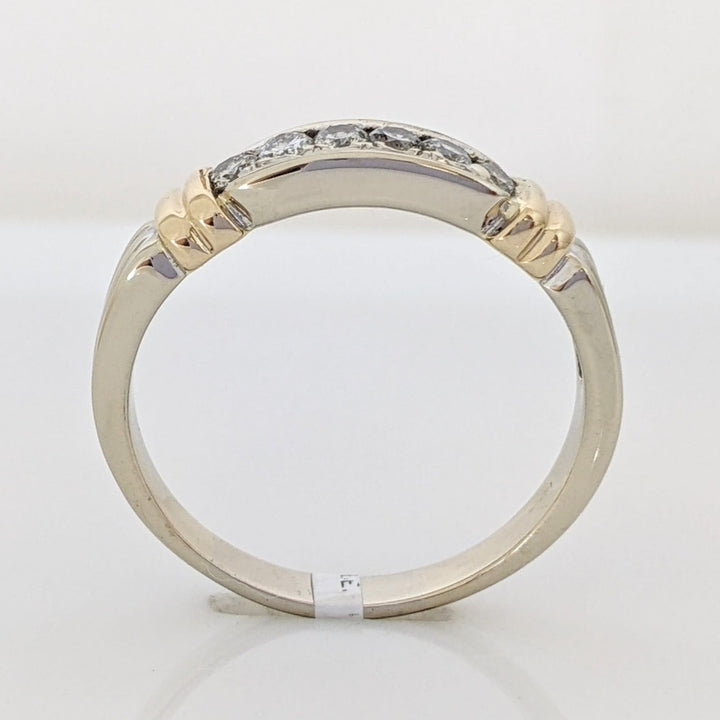 14K TWO-TONE .30 CARAT TOTAL WEIGHT SI2 H DIAMOND ROUND (6) ESTATE 5.2 GRAMS