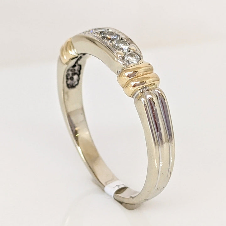 14K TWO-TONE .30 CARAT TOTAL WEIGHT SI2 H DIAMOND ROUND (6) ESTATE 5.2 GRAMS