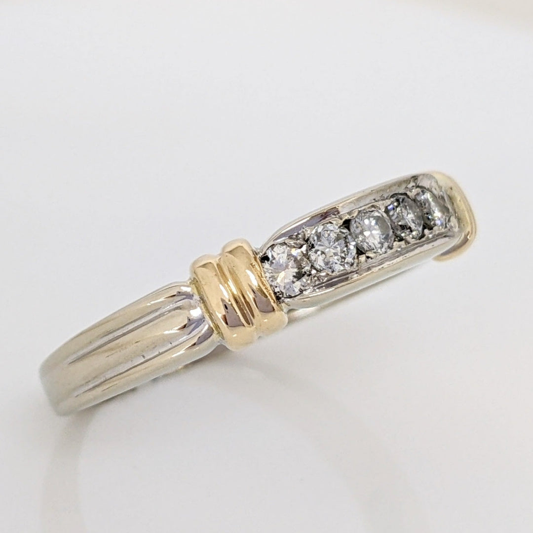 14K TWO-TONE .30 CARAT TOTAL WEIGHT SI2 H DIAMOND ROUND (6) ESTATE 5.2 GRAMS