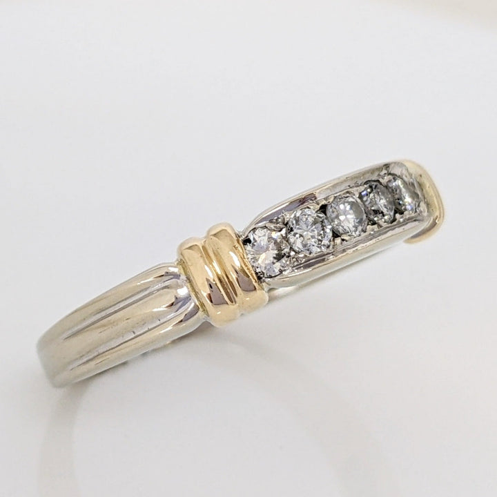 14K TWO-TONE .30 CARAT TOTAL WEIGHT SI2 H DIAMOND ROUND (6) ESTATE 5.2 GRAMS